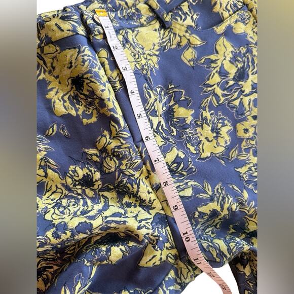 Soft Surroundings Blue and Yellow Metallic‎ Stretch Crop Pull-On Pants- M - Picture 7 of 8